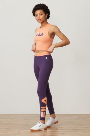 FILA Imelda Tight Tights Purple,Womens Clothing | CA.OXPDQG804